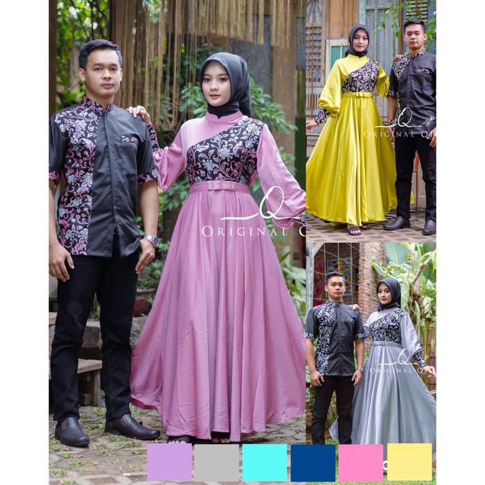 Ready stok baju couple pasangan gamis couple pasangan baju batik couple gamis rabbani couple spesial