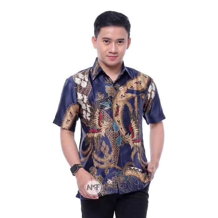Ready Stok KEMEJA BATIK PRIA SEMI SUTRA FOIL PINK MEWAH EKSKLUSIF HARGA MURAH
