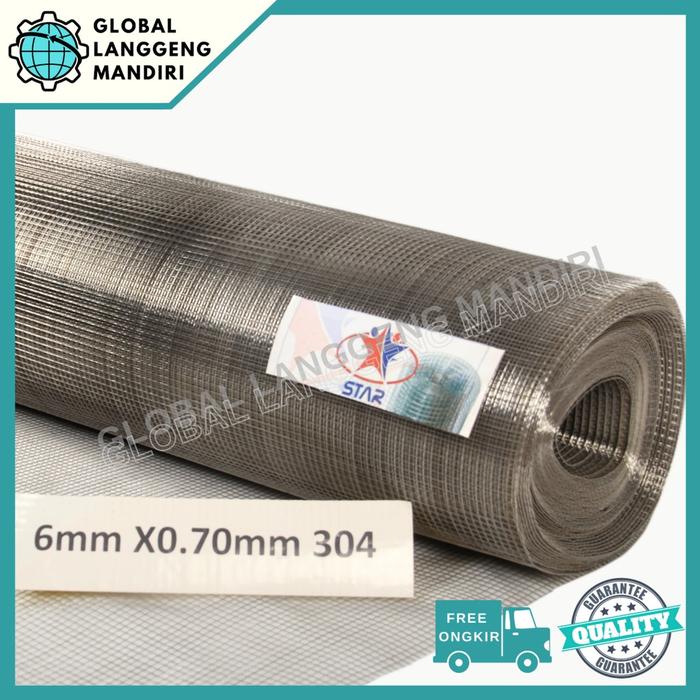 Kawat Ram Stainless 6Mmx6Mmx0.7Mmx1M (304)/ Kawat Loket 6Mm Anti Karat Murah