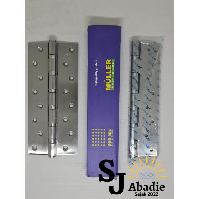 (1 Pasang Set) Engsel Bearing Stainless Steel Muller Ss304 6 - 8 Inch X 3" | Sj Abadie | Murah