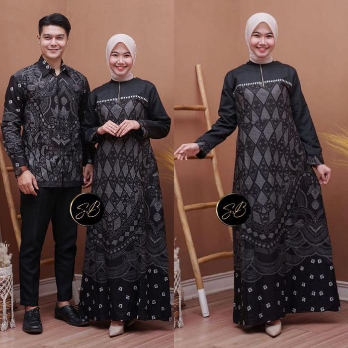 Ready stok Gamis Batik Couple Gamis Batik Terbaru Gamis Batik Kombinasi Batik Couple Batik Kapelan S