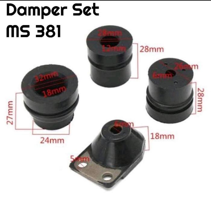 MS381 381 038 MS382 Karet Bodi Damper set isi 4pcs Mesin Chainsaw Senso Sthil 382