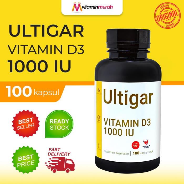 ULTIGAR VITAMIN D3 1000 IU ISI 100 KAPSUL LUNAK SUPLEMEN KESEHATAN