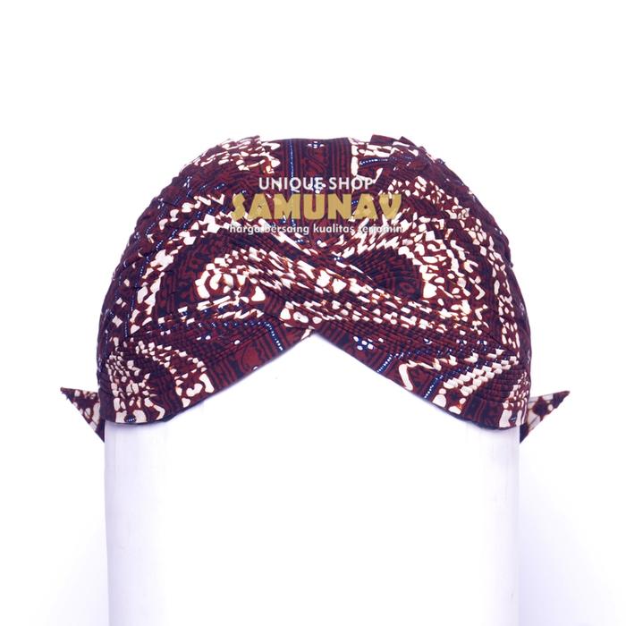 Blangkon Mataram Halus Royal Quality Hitam Motif Rujak Sente Full