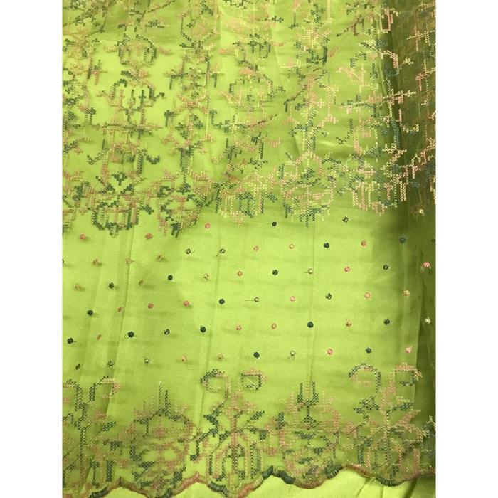 Kain Tile Brokat Ethnic Etnik Akar Motif Sapto Brokat Bordir Prancis Non Mutiara Meteran