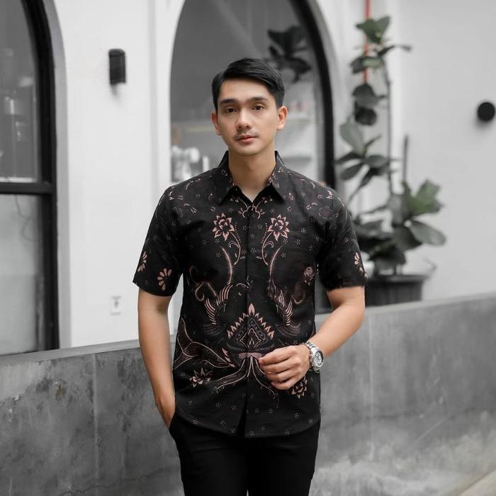(COD) Batik Pria Baju Batik Pria Batik Pria Lengan Pendek Seragam Batik Pria
