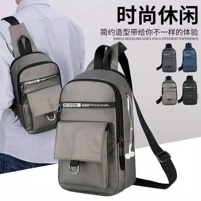 (COD) Tas Selempang Slempang Waist Bag Pria Laki Cowo Cowok Impor Anti Air Mirip Jinpaidi Hongyunda 
