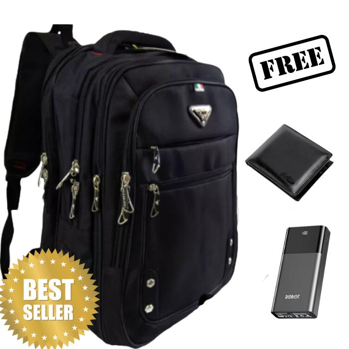(BANYAK BONUS)Tas Polo Milano Impor Tas Ransel pria PM240-18'' Polyester Nylon 0riginal/Tas Ransel P