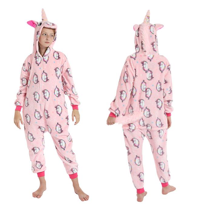 Kigurumi Suit For Children Winter Overalls Warm Kids Pajamas For