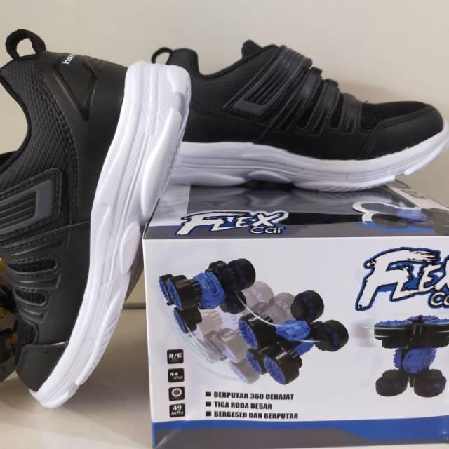 Paling Baik Sepatu Homyped Anak hitam tahun 2020 Shine 01 new berhadiah mobil Flex car sz 29-38 Mura
