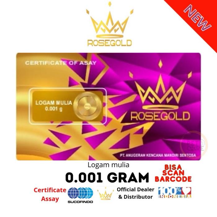 ROSE GOLD logam mulia mini gold 0.001