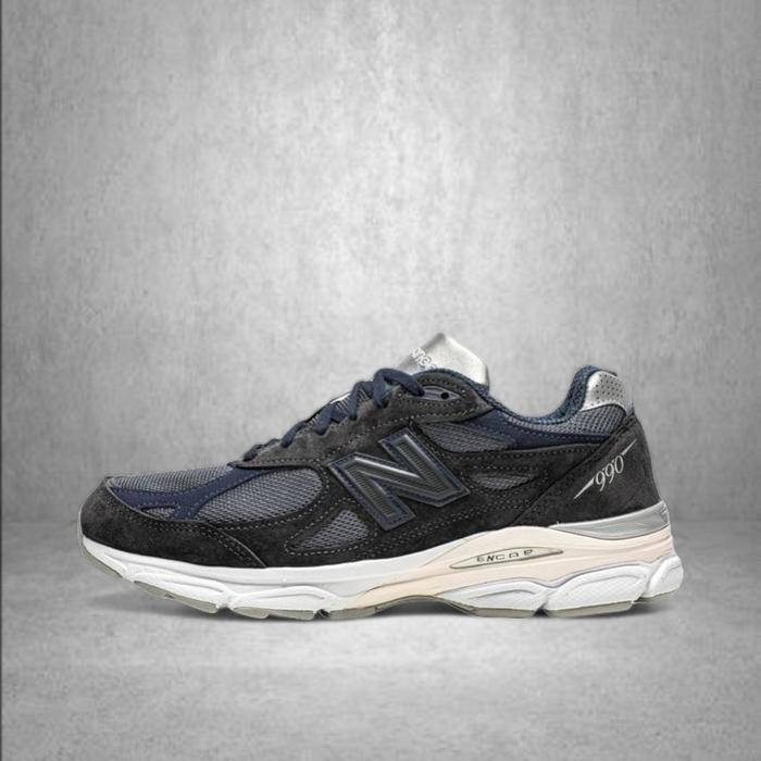 (Nb) Sepatu Pria New Balance 990 V3 Kith Genesis Navy Blue Autentic Original Bnib