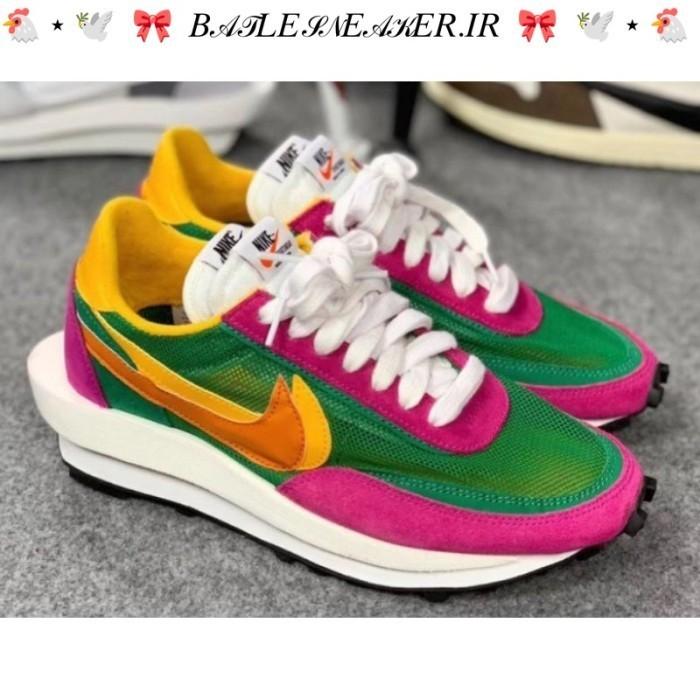 SEPATU NIKE SACAI LDV WAFFLE GREEN PINK BNIB