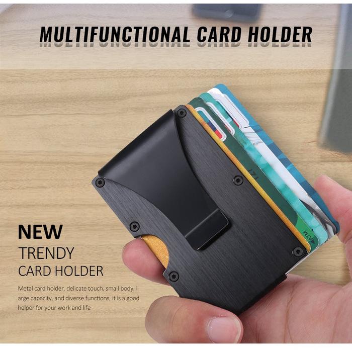 Dompet Kartu Anti maling Magnetic RFID Pria wanita untuk kartu ATM, Trans Jakarta, Kartu Akses Masuk