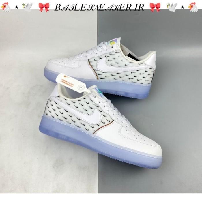 Sepatu Nike AF 1 Low PRM Swoosh Pattern White Racer Blue BNIB