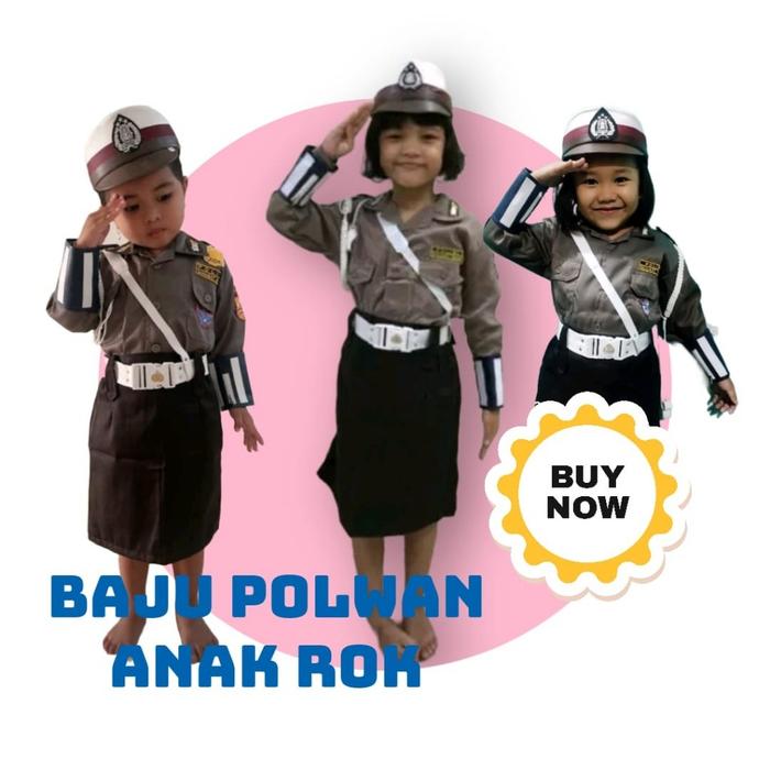 Baju Profesi Polwan anak Kostum Polwan Anak Baju polwan anak rok