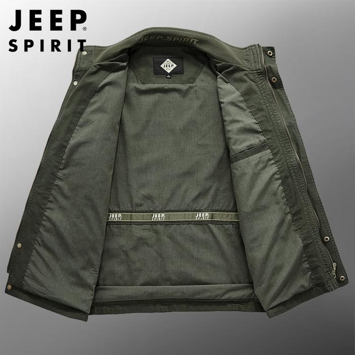 JEEP SPIRIT jacket men spring autumn cotton casual loose stand-up