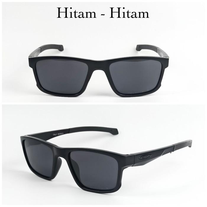 Pk. kacamata pria oklay sporty polarized anti silau uv original fullset - Hitam