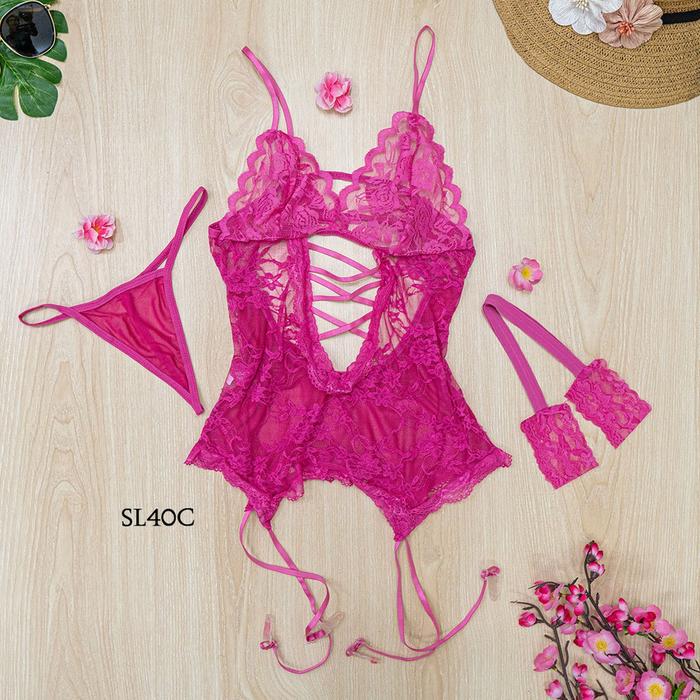 [PRODUK TERBATAS] LINGERIE SEXY HANDCUFF + GARTER BELT BAJU TIDUR