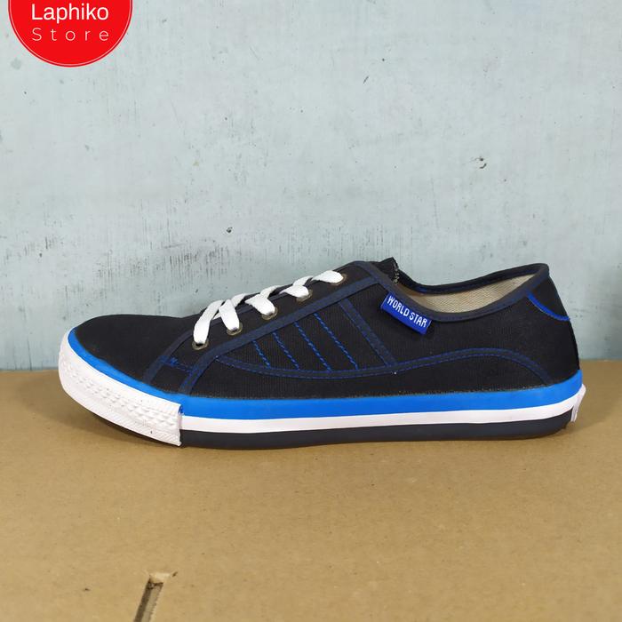 Sepatu pria wanita hitam biru WorldStar Gentle Arnold 37-42