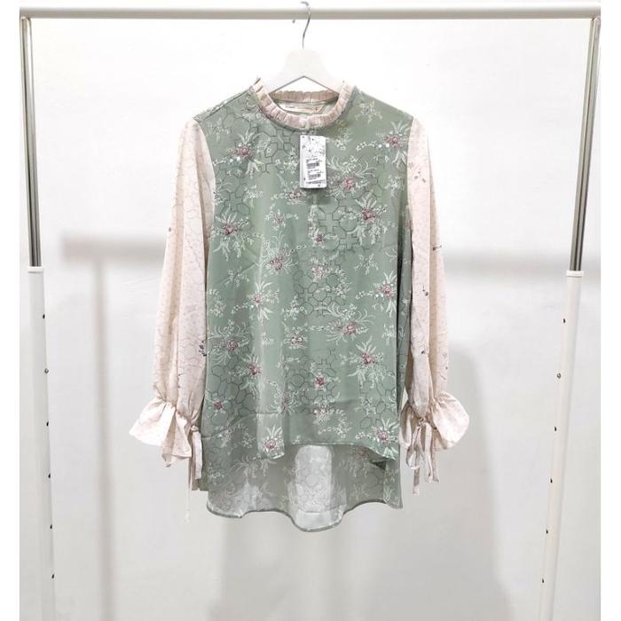 [Ready] ET CETERA X PURU KAMBERA BLOUSE SAGE