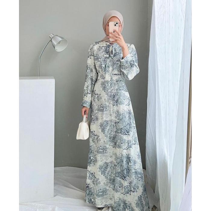 [Ready] IBUKI SHAKILA PATTERN MIDI & MAXI DRESS BAHAN SUPER PREMIUM