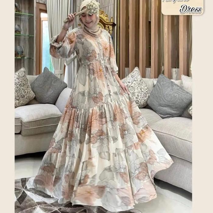 [Ready] RINJANI DRESS GAMIS WANITA DRESS MAXY FLOWER PREMIUM