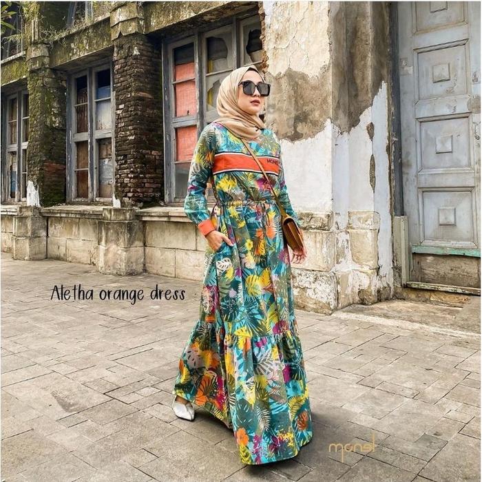 Terpopuler Aletha Dress By Monel Orange  Price