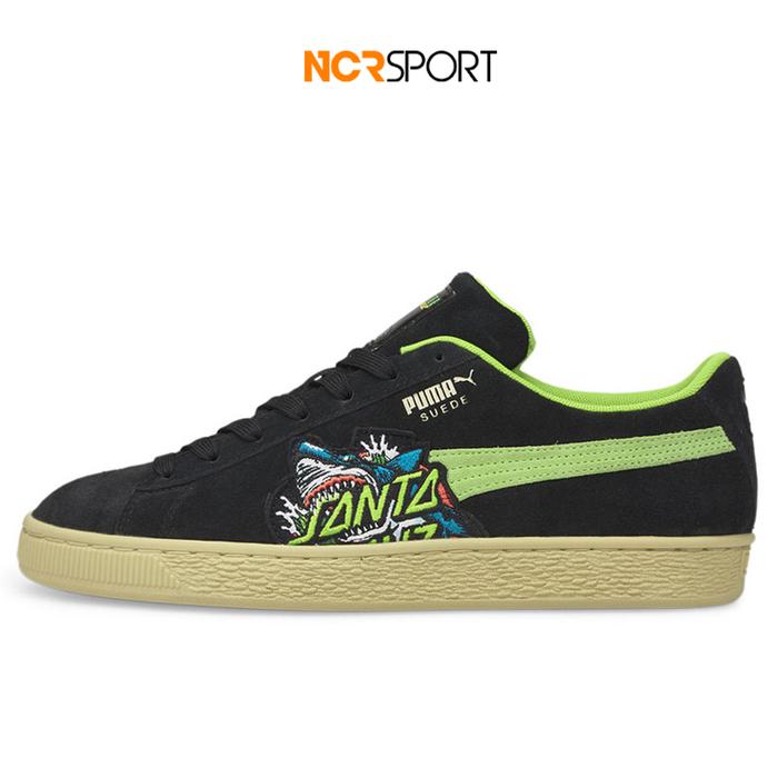 SEPATU SNEAKERS PUMA ORIGINAL X SANTA CRUZ SUEDE SHARK BLACK GREEN 38