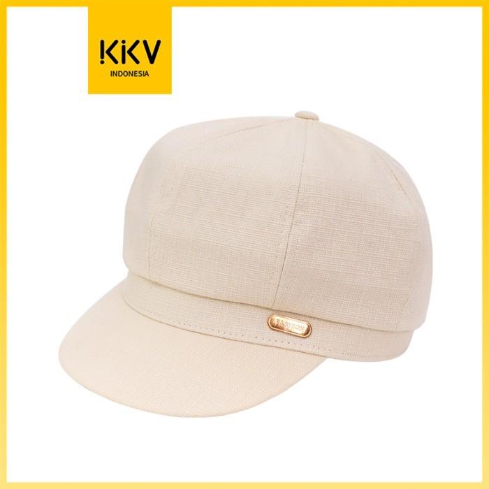 EVANESCE Topi Baker Boy Gaya Klasik Putih Dylee&Lylee
