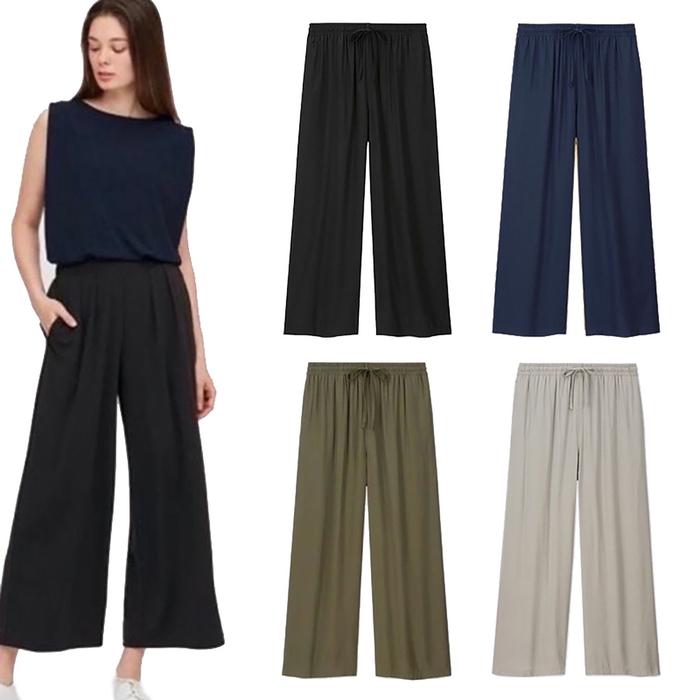 Celana Kulot Jumbo Panjang Uniqlo Original Oversize Wanita