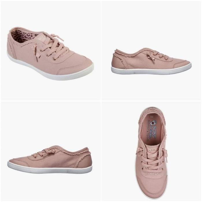 (Terlaris) Saleee 100% Original Skechers Bobs B Cute White Dan Blush Women'S Sneakers Shoes Ske33492