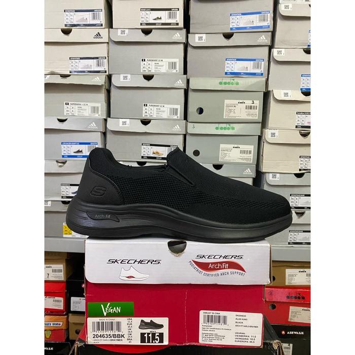 (Terlaris) Skechers Arch Fit Darlo-Braymer Black 204635/Bbk Men'S Shoes Original