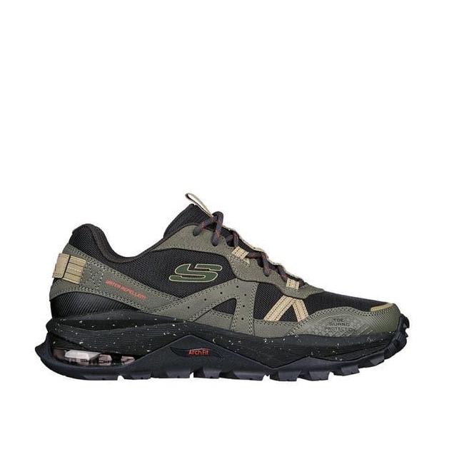 (Terlaris) Skechers Arch Fit Skech Air Trail Goodyear Men'S Trail Running Shoes - Olive/Black Origin