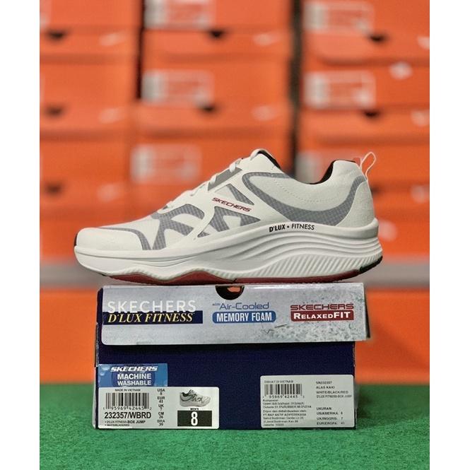 (Terlaris) Skechers 232357 D'Lux Fitness - Box Jump Putih White Sz 43 41 45 Original 100%