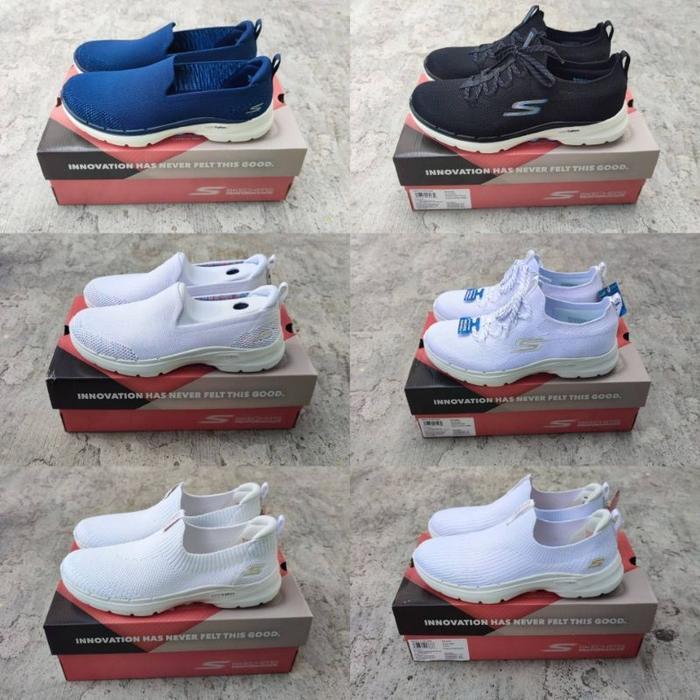 (Terlaris) Sepatu Slip On Wanita Skechers Go Walk 6 Original