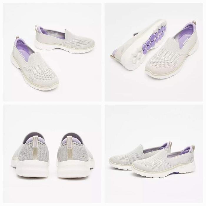 (Terlaris) Saleee 100% Original Skechers Go Walk 6 Ocean Splash Taupe Women'S Walking Shoes Kode Pro