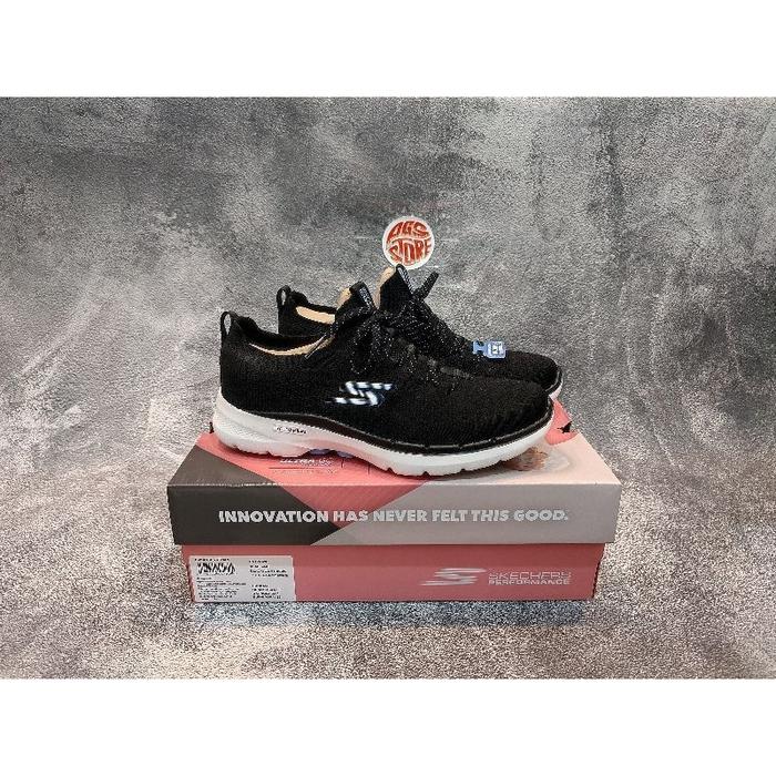 (Terlaris) Skechers Go Walk 6 Radiant Summer Black Women'S Shoes Original 124620Bklb
