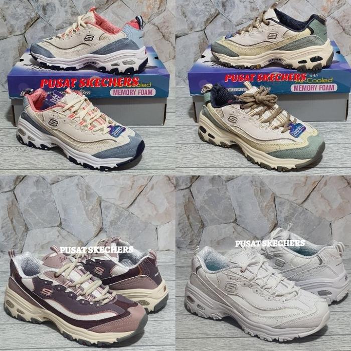 (Terlaris) Sepatu Wanita Skechers D'Lites / Skechers Dlites / Skechers D'Lites 1.0 / Sepatu Wanita
