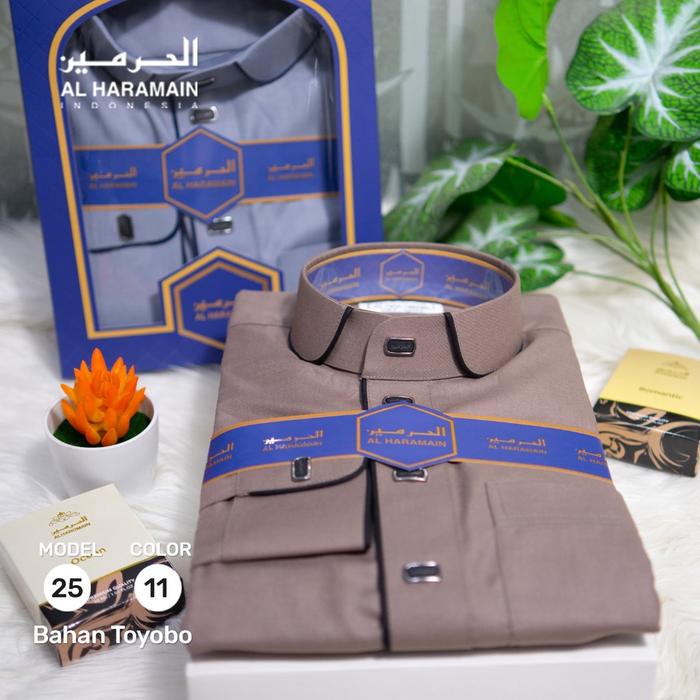 AL Haramain Jubah / Gamis Pria Dewasa Premium Manset Kombi (25) | Coklat Milo | Coklat Milo