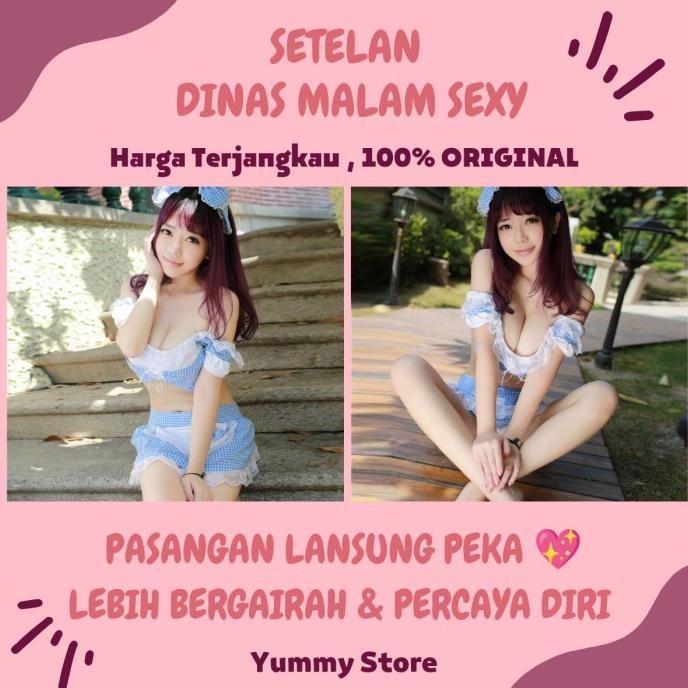 Baru Set Cosplay Jepang Sabrina Biru Baju Dinas Malam Haram Wanita