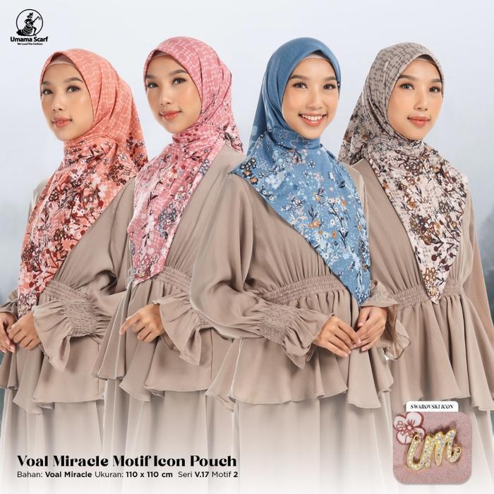 Seragaman Pouch Umama Miracle Motif Pouch Metal Logo Icon Plat Besi Um Voal 110X110 Cm Premium