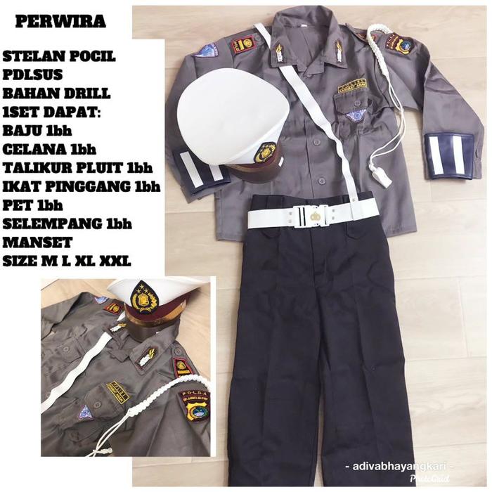 STELAN POCIL LANTAS PANJANG PERWIRA KOSTUM KARNAVAL / TK BHAYANGKARI