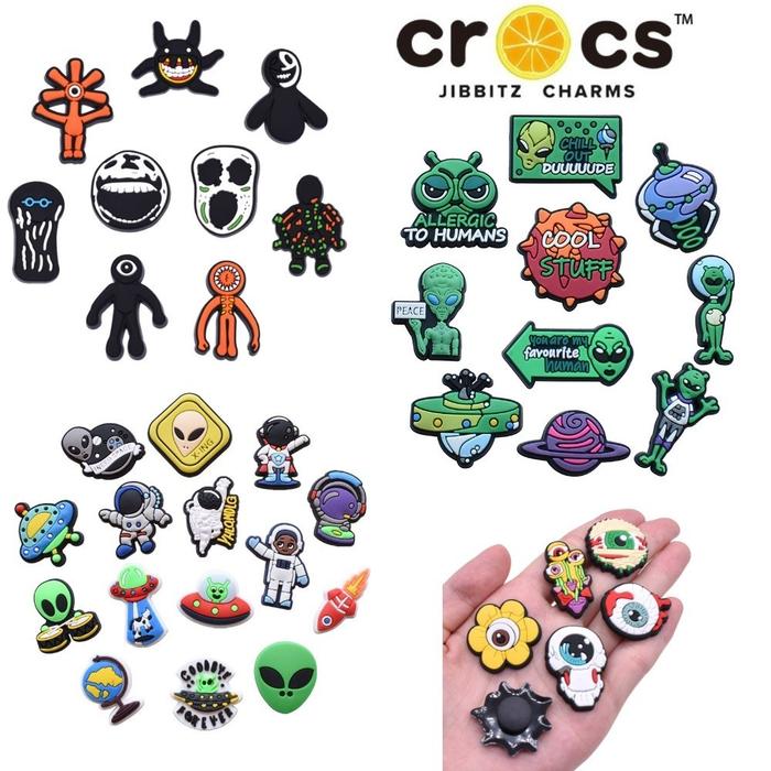 Pin Sandal Alien One Eye Ufo pt2 Hiasan Sendal Sepatu Lubang Flat Baim Charms