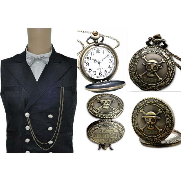KODE W94E Jam Saku one piece anime keren free box dan baterai