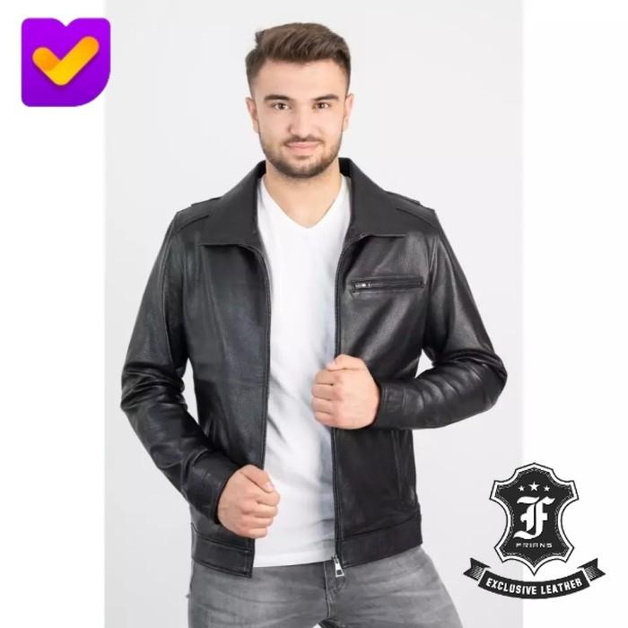 Jaket kulit pria original asli domba garut bahan tebal dan lembut model Edwin