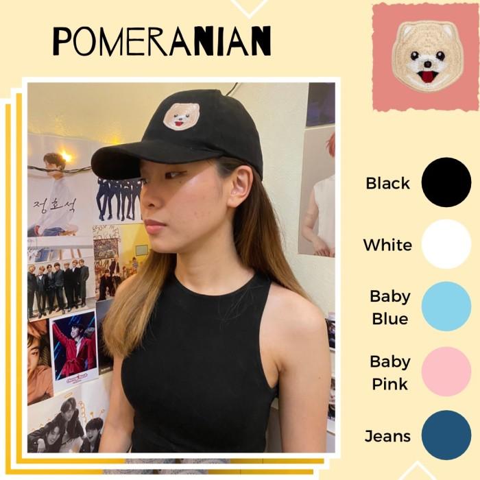 Topi Baseball lucu bordir Anjing Pomeranian by Maidei - Baseball Cap
