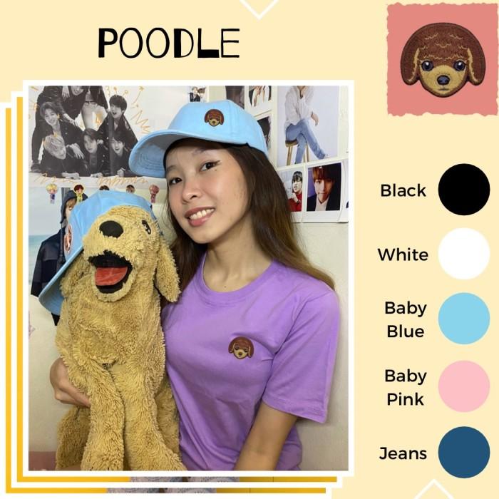 Topi Baseball lucu bordir Anjing Toy Poodle by Maidei