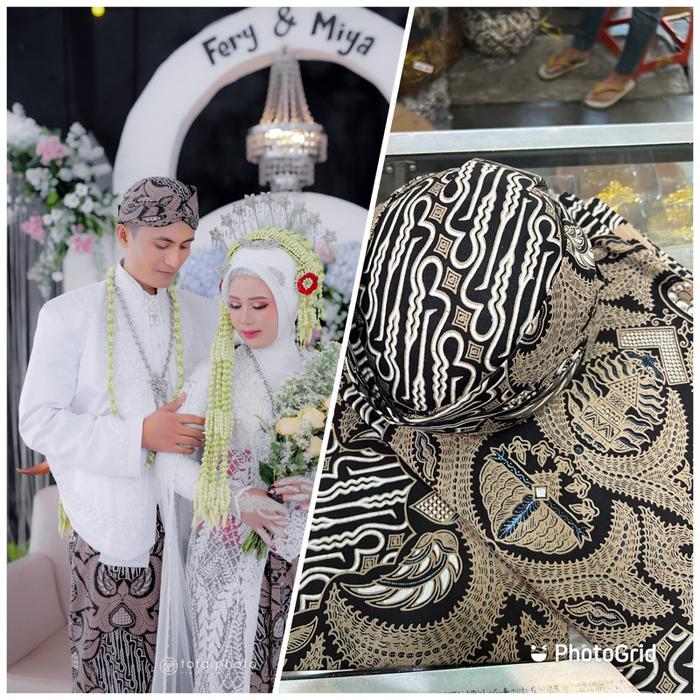 Jarik Lawasan polos+ blangkon/kain Jarik+blangkon
