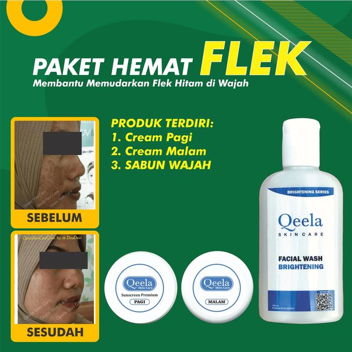 Qeela Skincare - PAHE Paket Hemat Krim Untuk Menghilangkan Flek Hitam di Wajah / Krim Flek Hitam